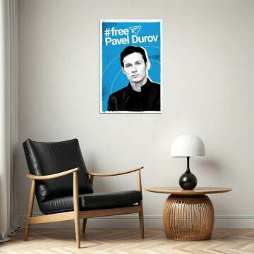 VANCOSTAR Pavel Durov Poster Telegram CEO Free Durov Free Pavel Famous Russian Billionaire Freedom of speech Print Modern Home Decor For Living Room 12x16 Poster