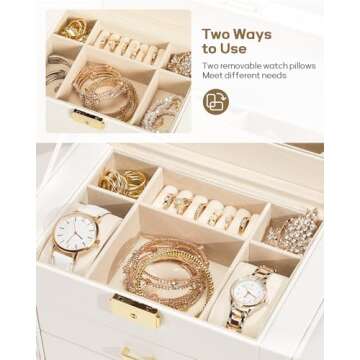 Stylish Jewelry Box Organizer with Lockable Storage