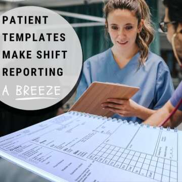 Portage ProNurse Report Spiral Notebook – 200 Patient Templates, 8.5"x11",Essential For Nurses, Makes Shift Reporting A Breeeze, 100 Sheets