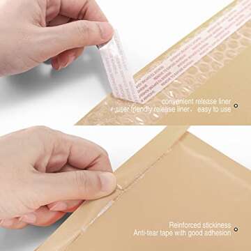 Metronic Kraft Bubble Mailers 6x10 Inch 50Pack Padded Envelopes, Self-Seal Bubble Envelopes, Mailing Envelopes, Packaging for Small Business, Bulk Mailers, Kraft Brown, Bubble Mailers Usable Size 6x9