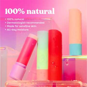 eos 100% Natural Lip Balm- Vanilla Mint, All-Day Moisture, Made for Sensitive Skin, Lip Care Products, 0.25 oz