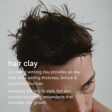 Jack Henry Hair Clay Styling Product, Add Thickness & Texture, 4 Ingredients, 1.6 oz