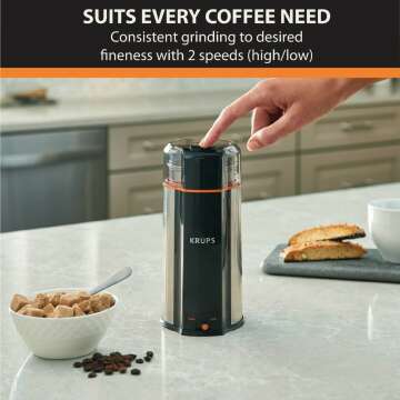 KRUPS Silent Coffee Grinder with Removable Bowl