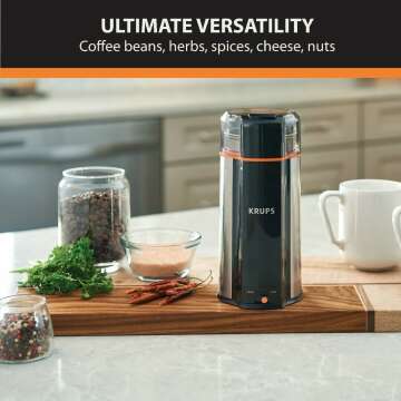 KRUPS Silent Coffee Grinder with Removable Bowl