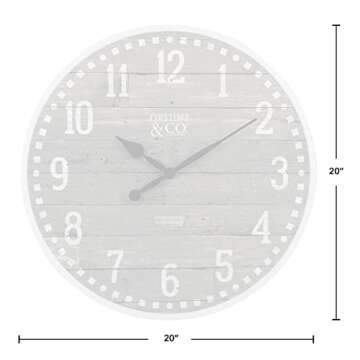 FirsTime Gray Arlo Wall Clock - Vintage 20" Decor