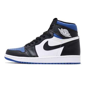 Nike Mens Air Jordan 1 Retro Royal Toe Black/White/Game Royal Leather Size 9.5