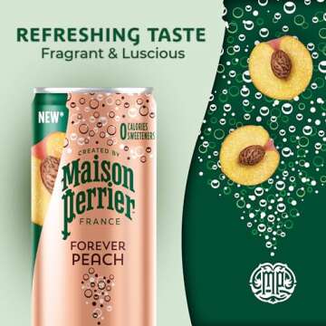 Maison Perrier Forever Peach Sparkling Water - 8 Cans (3 Pack)