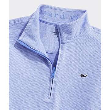 vineyard vines Boys' Saltwater Quarter-Zip, Jake Blue, Large