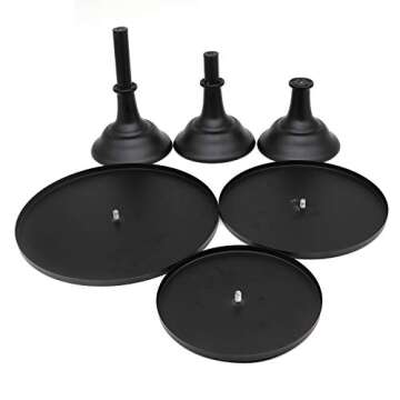 ATRDTO Set of 3 Pieces Cake Stands Iron Cake Holder Dessert Display Plate Serving Tray for Baby Shower Wedding Birthday Party (Black)