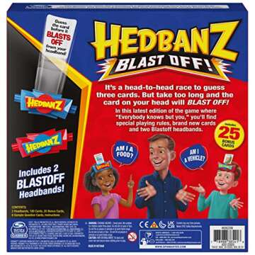 Spin Master Games, Hedbanz Blast Off! Guessing Game with 25 Bonus Cards, Family Game Night for Kids and Families Ages 6 and up (Amazon Exclusive)