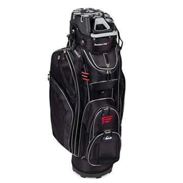 Founders Club Premium Cart Bag with 14 Way Organizer Divider Top (G3 Black)