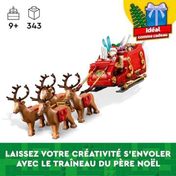 LEGO Santa's Sleigh Building Toy - Indoor Christmas Decor for Kids