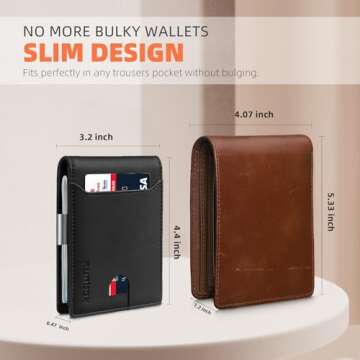 RUNBOX Slim Wallet for Men – Leather RFID Bifold