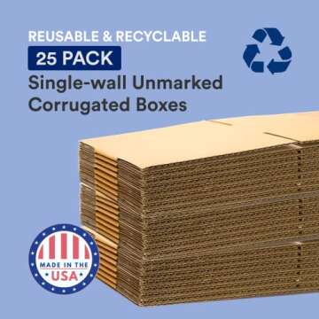 BOX USA 16 x 10 x 6 Corrugated Cardboard Storage Boxes, Medium 16"L x 10"W x 6"H, Pack of 25 | Shipping, Packaging, Moving for Home or Business, Strong Wholesale Bulk Boxes