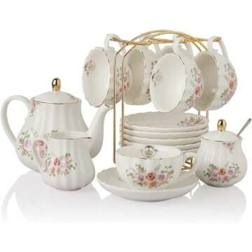 Elegant Porcelain Tea Set for High Tea & Weddings