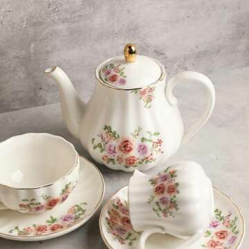 Elegant Porcelain Tea Set for High Tea & Weddings