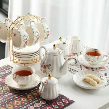 Elegant Porcelain Tea Set for High Tea & Weddings