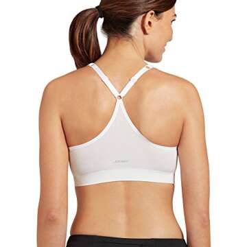 Jockey Women's Activewear Mid Impact Molded Cup Seamless Sports Bra, White, L