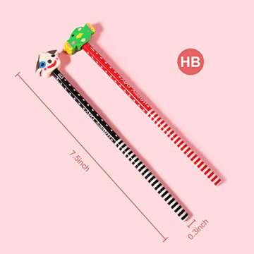 BUSHIBU Cute Pencils for Kids, Fun Pencil with Erasers Toppers, Woodcased #2 Pencils for School Classroom(12 Pack)