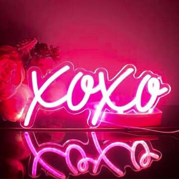 Neon Light Sign LED XOXO Night Lights USB Operated Decorative Marquee Sign Bar Pub Store Club Garage Home Party Decor