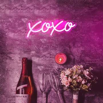 Neon Light Sign LED XOXO Night Lights USB Operated Decorative Marquee Sign Bar Pub Store Club Garage Home Party Decor