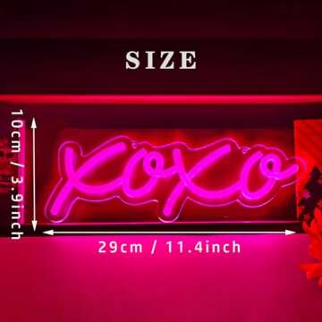 Neon Light Sign LED XOXO Night Lights USB Operated Decorative Marquee Sign Bar Pub Store Club Garage Home Party Decor