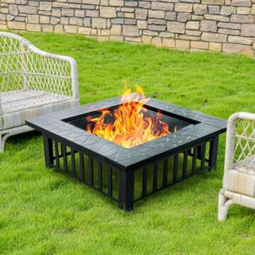 EcoNook 32" Square Fire Pit Table - multipurpose outdoor centerpiece