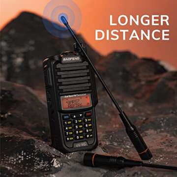 BAOFENG UV-9G GMRS Radio, IP67 Waterproof Two Way Radio for Adults, NOAA Scanner & Receiver Long Range Rechargeable Handheld Radio, Repeater Compatible, with Programming Cable