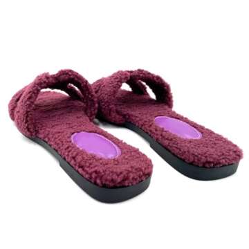 Lurnyet Women's Furry Slippers: Versatile Indoor/Outdoor Slippers with Plush Cotton Upper and Soft Sole - Perfect for Parties, Gatherings, Casual Wear, Vacations, and Beach Days