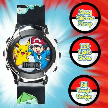 Pokemon Kids Digital Watch - Fun & Durable Design