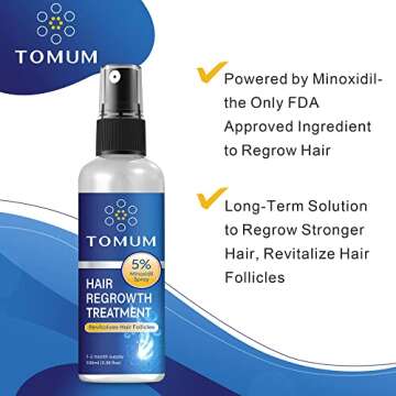 Hair Growth Spray For Men and Women 100Ml Hair Regrowth For Stronger Thicker Longer Hair Help to Stop Thinning and loss hair 2 Month supplyA