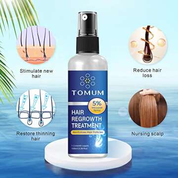 Hair Growth Spray For Men and Women 100Ml Hair Regrowth For Stronger Thicker Longer Hair Help to Stop Thinning and loss hair 2 Month supplyA