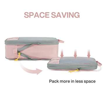 BAGSMART 6 Set/4 Set/2 Set Compression Packing Cubes for Travel, Lightweight Vacation Travel Essentials, Travel Accessories for Suitcase Organizer Bags Set, Durable Luggage Organizer Travel Bags