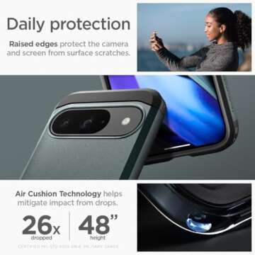 Spigen Tough Armor Designed for Pixel 9 Case/Pixel 9 Pro Case (2024) [Kickstand] [Military-Grade Protection] - Abyss Green