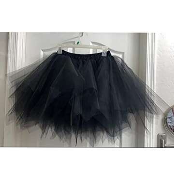 Topdress Women's 1950s Vintage Tutu Petticoat Ballet Bubble Skirt (26 Colors) Black M