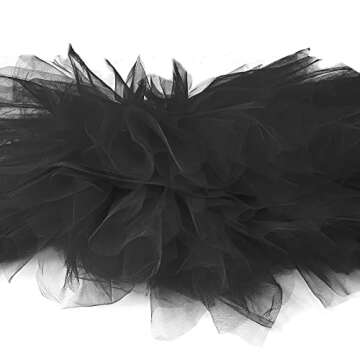 Topdress Women's 1950s Vintage Tutu Petticoat Ballet Bubble Skirt (26 Colors) Black M