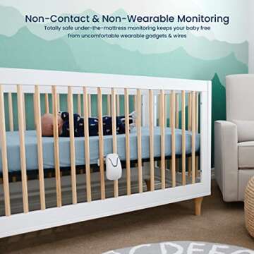 Babysense 7 Baby Sleep Breathing Movement Monitor for Newborn and Infants, No WiFi, Non Wearable, Non Contact Monitor with 2 Under-Mattress Sensors for Full Crib Coverage, FSA Baby Monitor