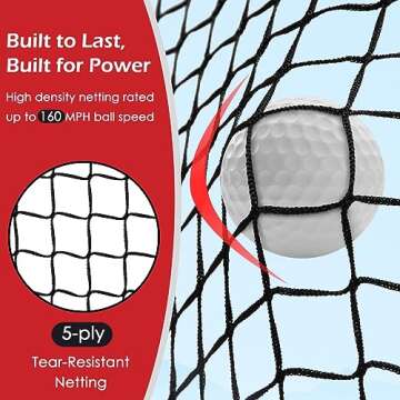 Bearwill Golf Net, 10x7ft Heavy Duty Golf Practice Net with Golf Mat, Target Cloth, 8 Golf Tees, 6 Golf Balls, Carry Bag, Golf Training Net for Backyard Driving Chipping Indoor Outdoor Training