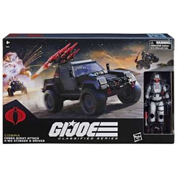 G.I. Joe Classified Series #120, Cobra Night Attack 4-WD Stinger & Driver, Collectible 6 Inch Action Figure & Vehicle with 8 Accessories