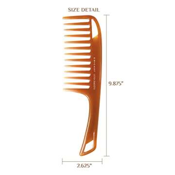 Cricket Ultra Smooth Detangler Comb for Wet and Dry Hair - Enriched with Argan, Olive Oil, and Keratin Infused, Anti-Frizz Wide-Tooth Comb for Thick, Curly, and Long Hair