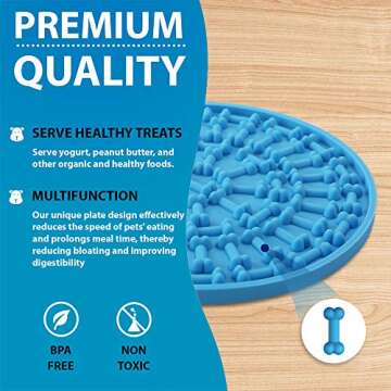 PET STATE Lick Pad for Dog, Boredom and Anxiety Reducer for Dog Bath, 3 Pcs Dog Slow Feeder, Super Strong Suction on Wall, Dog Peanut Butter Lick Pad