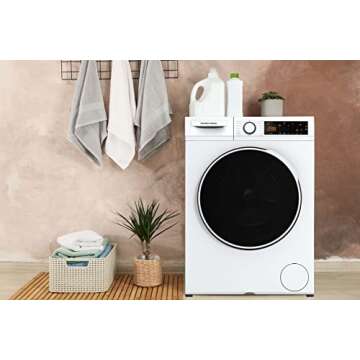 Hamilton Beach HBFW3205 Fullsize Washer-LED Digital Display Panel-5 Wash Cycles-Front Load Design-2.2 cu ft, 24 inch Wide, White