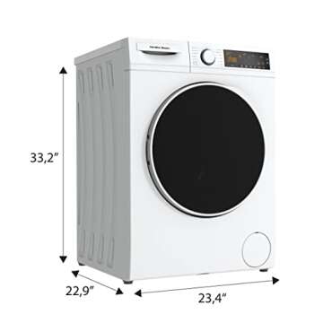 Hamilton Beach HBFW3205 Fullsize Washer-LED Digital Display Panel-5 Wash Cycles-Front Load Design-2.2 cu ft, 24 inch Wide, White