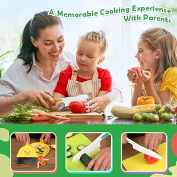 14 PC Kid Safe Knife Set for Real Cooking Toy for Age 2+ , Montessori Kitchen tools for Toddlers Mini Chef 2-4 5-7 6-8 Year Old Kids, Christmas Toy Gifts for 2 3 4 5 6 7 8 9 Year Old Girl Boy Birthday