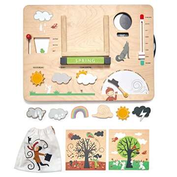 Tender Leaf Toys - Weather Watch - Educational Wooden Weatherboard for Kids - Perfect Climate Teaching Toy Station for Kids to Play and Learn for Age 3+