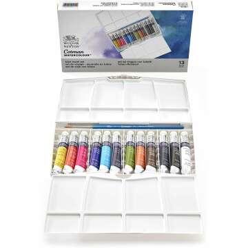 Winsor & Newton 12 Color Watercolor Set with Brush