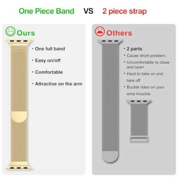 BELONGME Mesh Metal Loop Apple Watch Band - Adjustable & Stylish Design