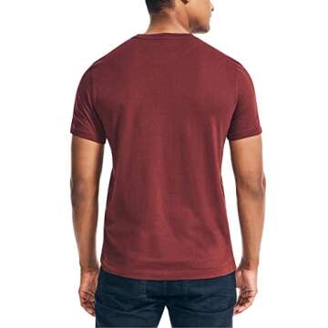 Nautica Men's Solid Crew Neck T-Shirt in Burgundy