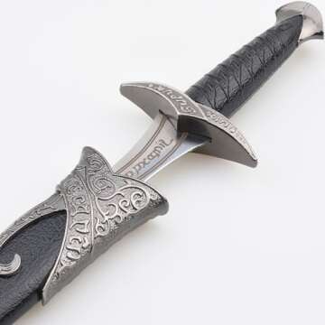 11'' Steel Medieval Roman Fantasy Dagger Toy Sword Black Knife Replica - Scabbard - Decorative Sword