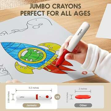 Jumbo Twistable Crayons for Toddlers - 12 Colors